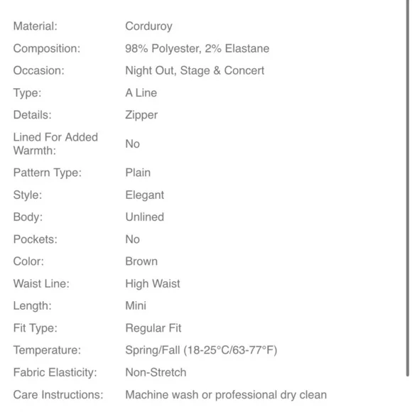 Brown Corduroy Pencil Skirt - Picture 6 of 7